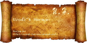 Uzsák Herman névjegykártya